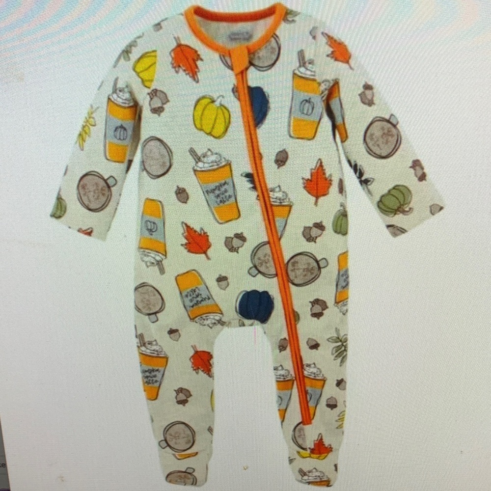 Cozy Cream and Orange Kids One Piece